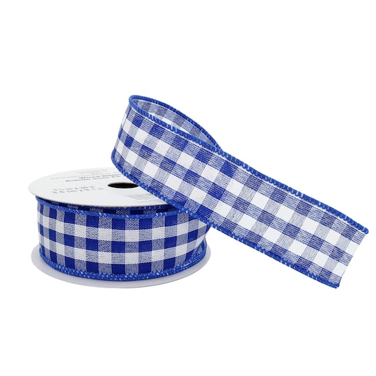 12 Pack: 1.5" x 10yd. Wired Gingham Ribbon by Celebrate It
